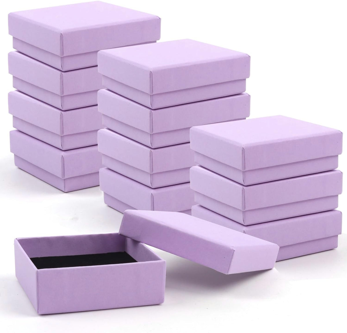 Gift Box Necklace Earring Ring Box Gift Box,12 Pieces Square Cardboard Jewelry Gift Boxes,Cotton