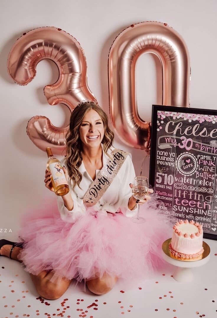 Large 40 Inch Rose Gold 3 Number Balloon, 3 13 23 30 33 36 38 Rose Gold Birthday Party Decorations