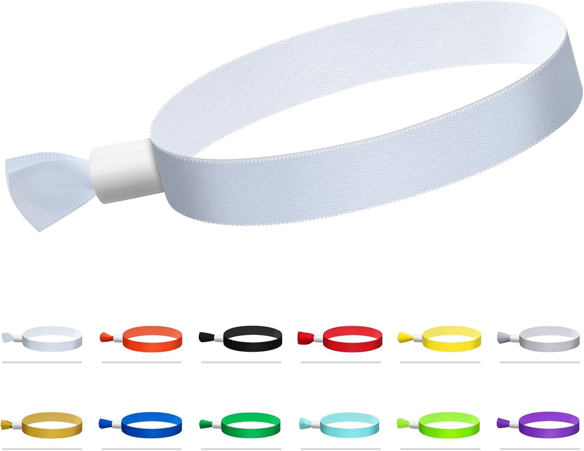 Green-Power America 100 Pcs Cloth Event Wristbands, Event Wristbands, Colored Wrist Bands for