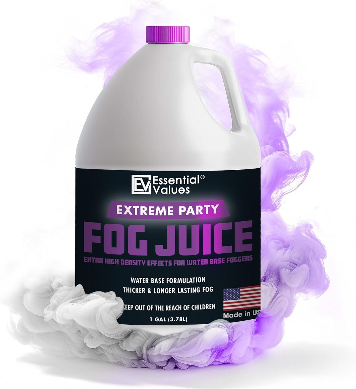 Essential Values Fog Machine Fluid - Extreme High Density Fog Juice (128 FL OZ / 1 Gallon)