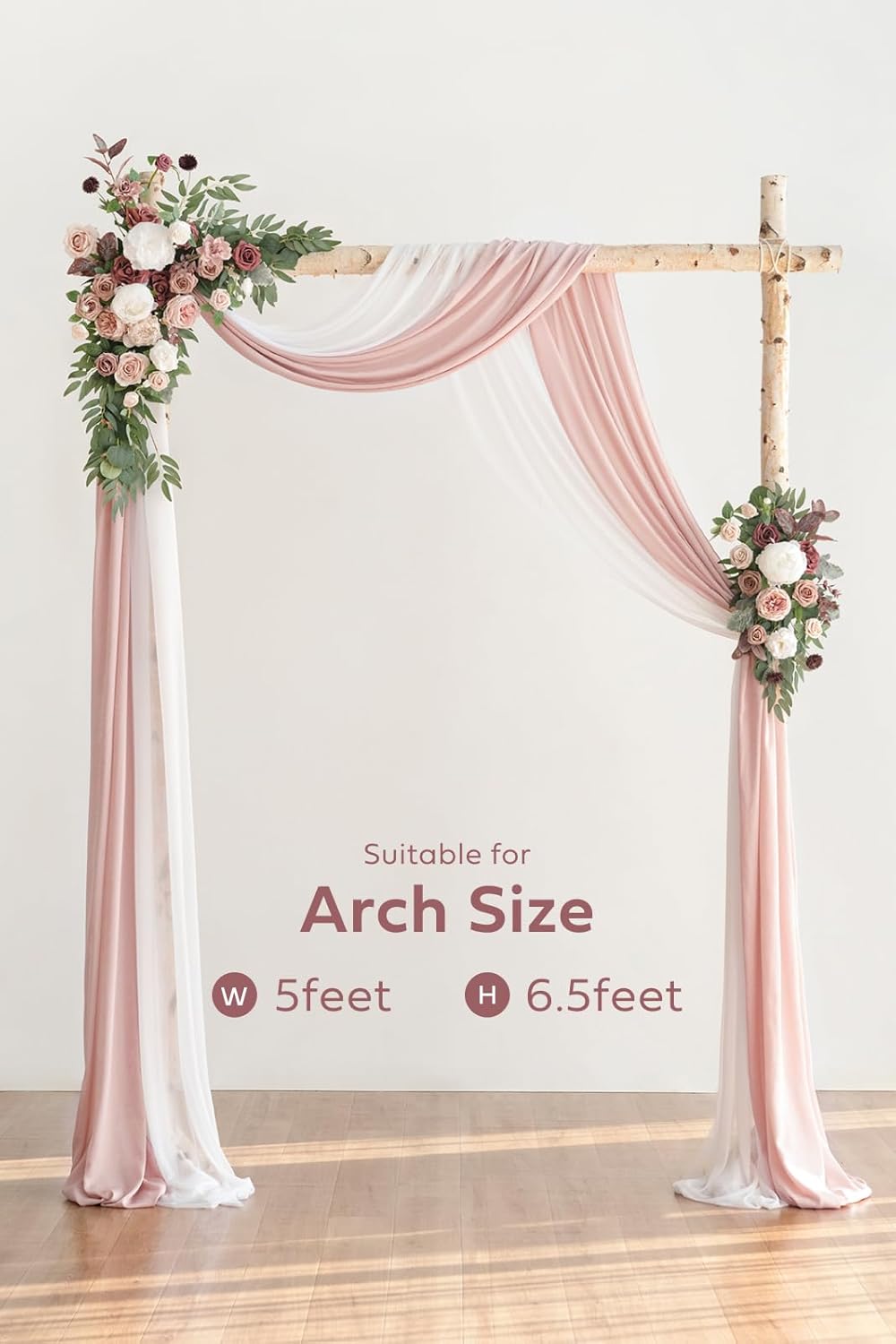 Ling's Moment Pink Mauve Artificial Wedding Arch Flowers Kit Pack of 4, 2pcs Hanging Flower