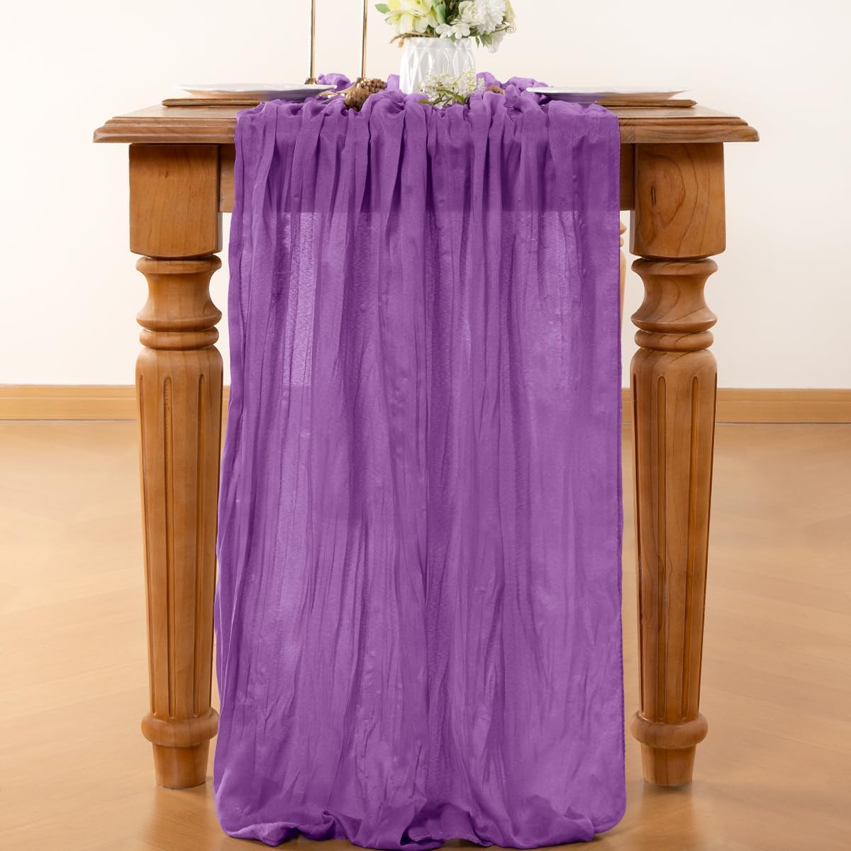 Purple Table Runner Cheesecloth Table Runner 14FT Farmhouse Table Runners 160 Inches Fall Table