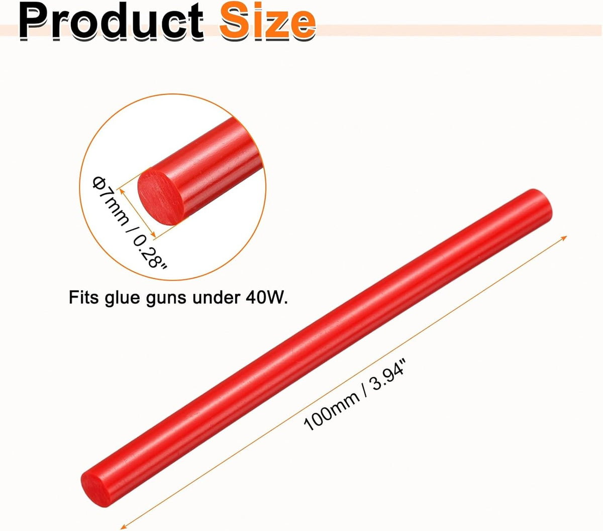 HARFINGTON 10pcs Hot Glue Sticks 0.28" Dia x 3.94" Long EVA Mini Hot Melt Adhesive Glue Stick for