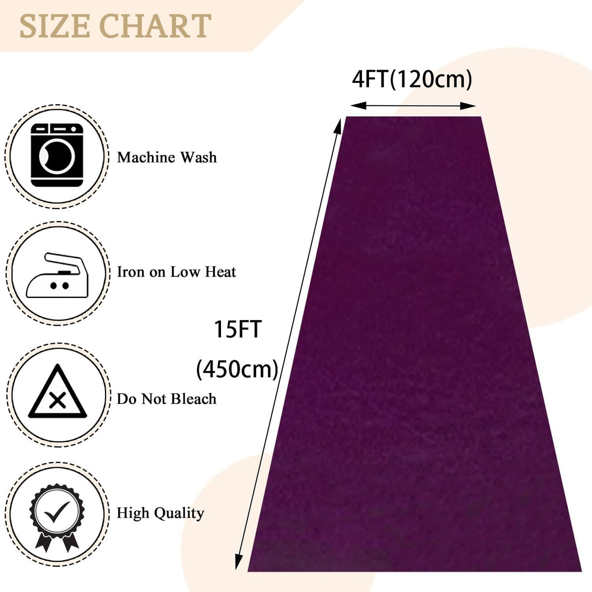 MODFUNS Purple Aisle Runner for Wedding Ceremony 4x15Ft Velvet Aisle Runner Decor Wedding Runway