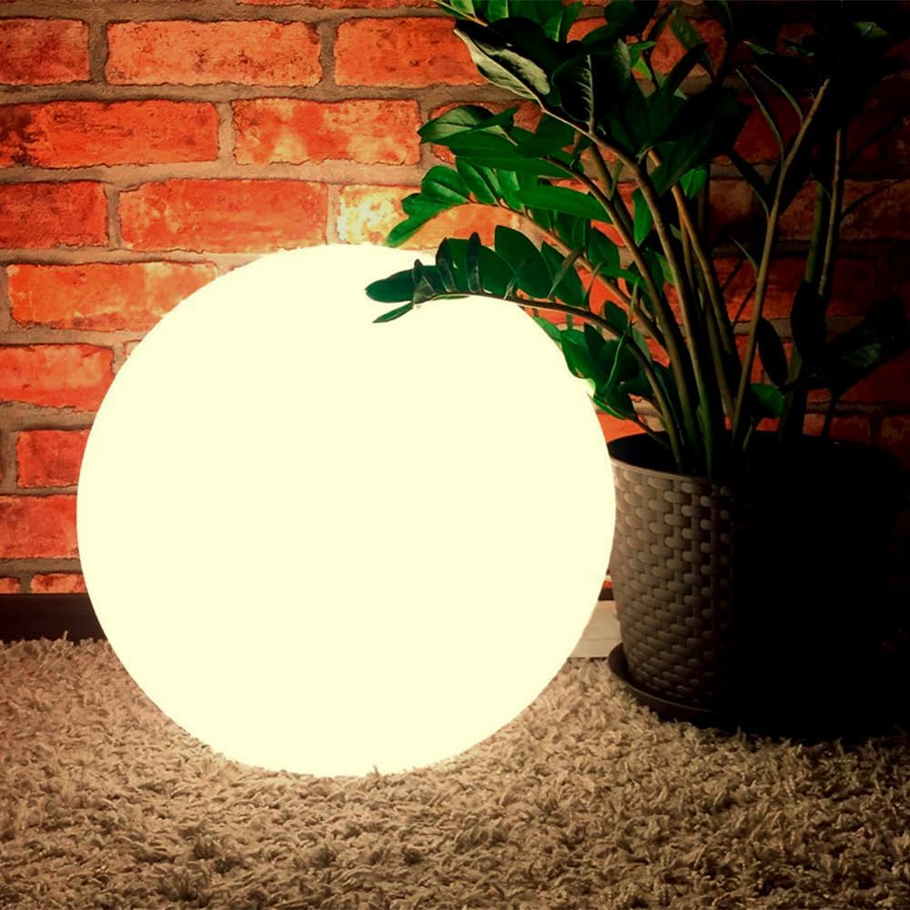 Globe Floor Lamp, 14-inch LED Ball Light with Remote,16 RGB Color Dimmable Rechargeable Nursery