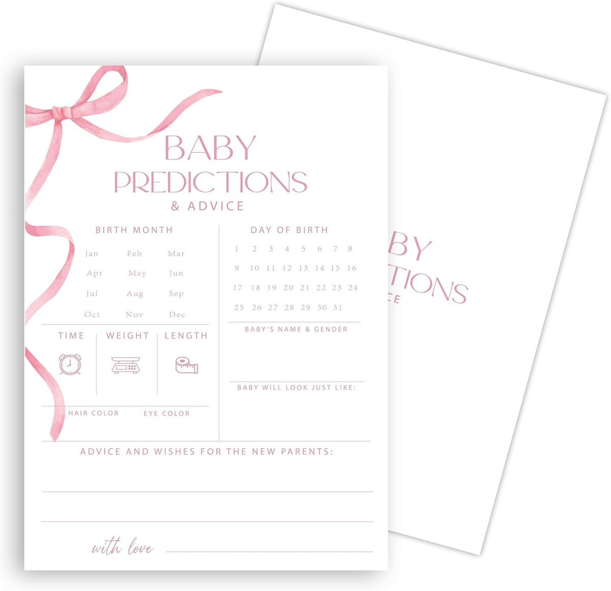 Advice For New Parents Baby Shower, Baby Predictions & Advice Cards For Baby Shower Games