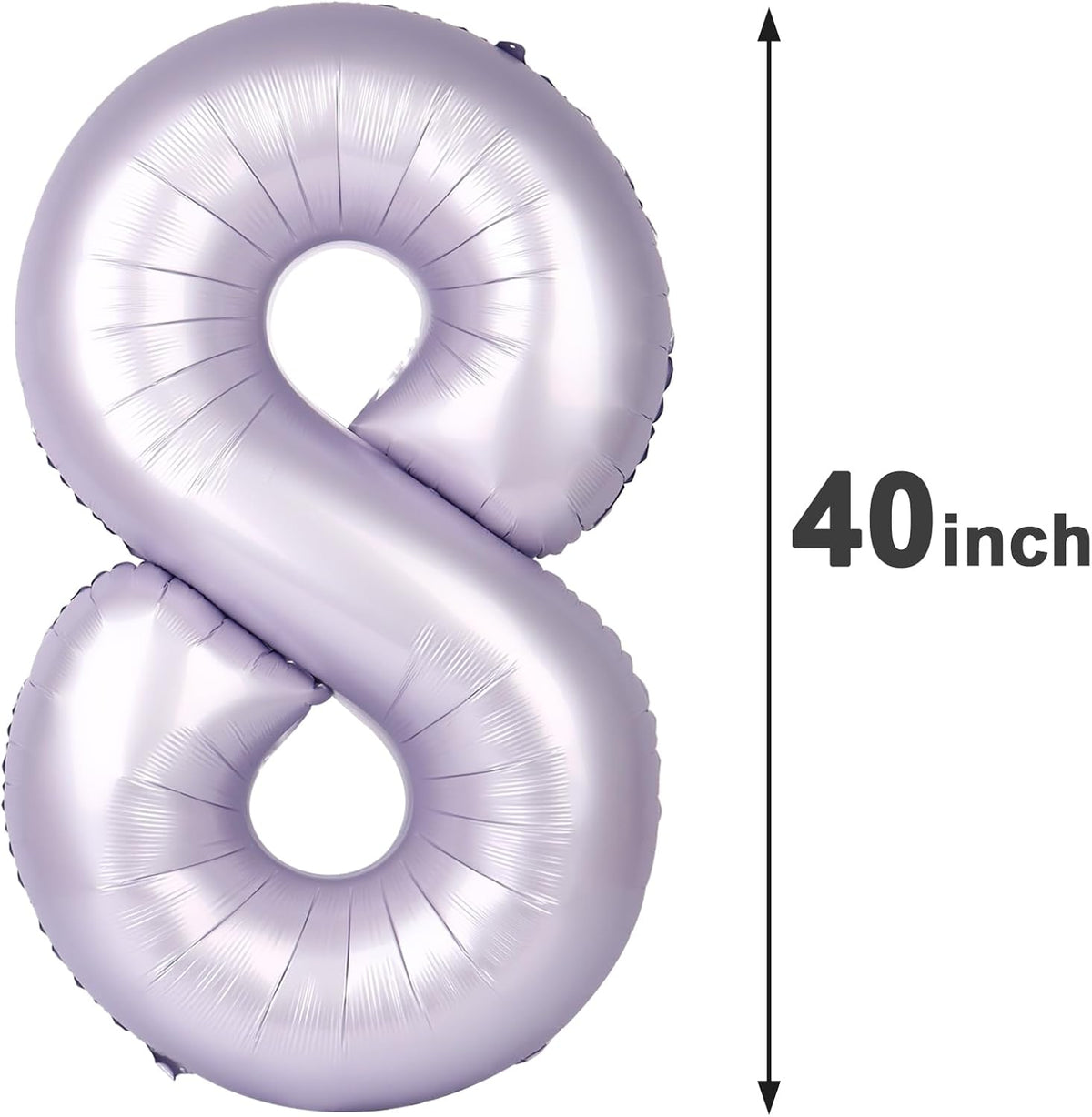 Lilac Foil Number 8 Balloon 40 Inch, Helium Mylar Eight Number 8 18 28 38 48 58 80 88 Birthday