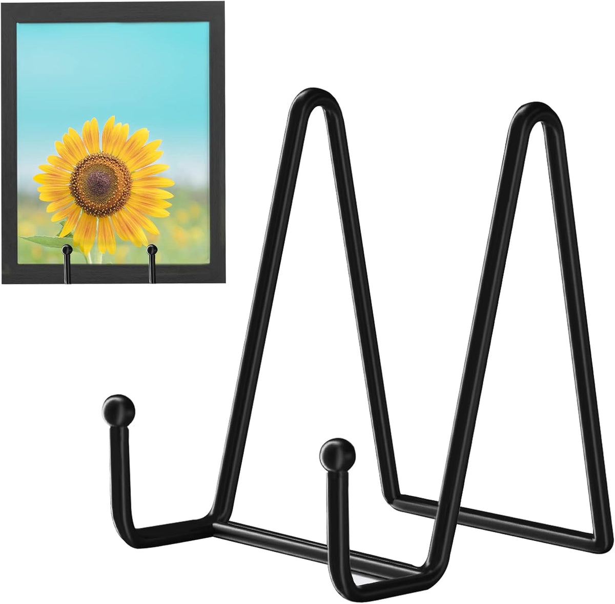 Decolore 5 Pack 4.5 Inch Display Stands Black Iron Easel for Plate Stand Plate Holder for Picture