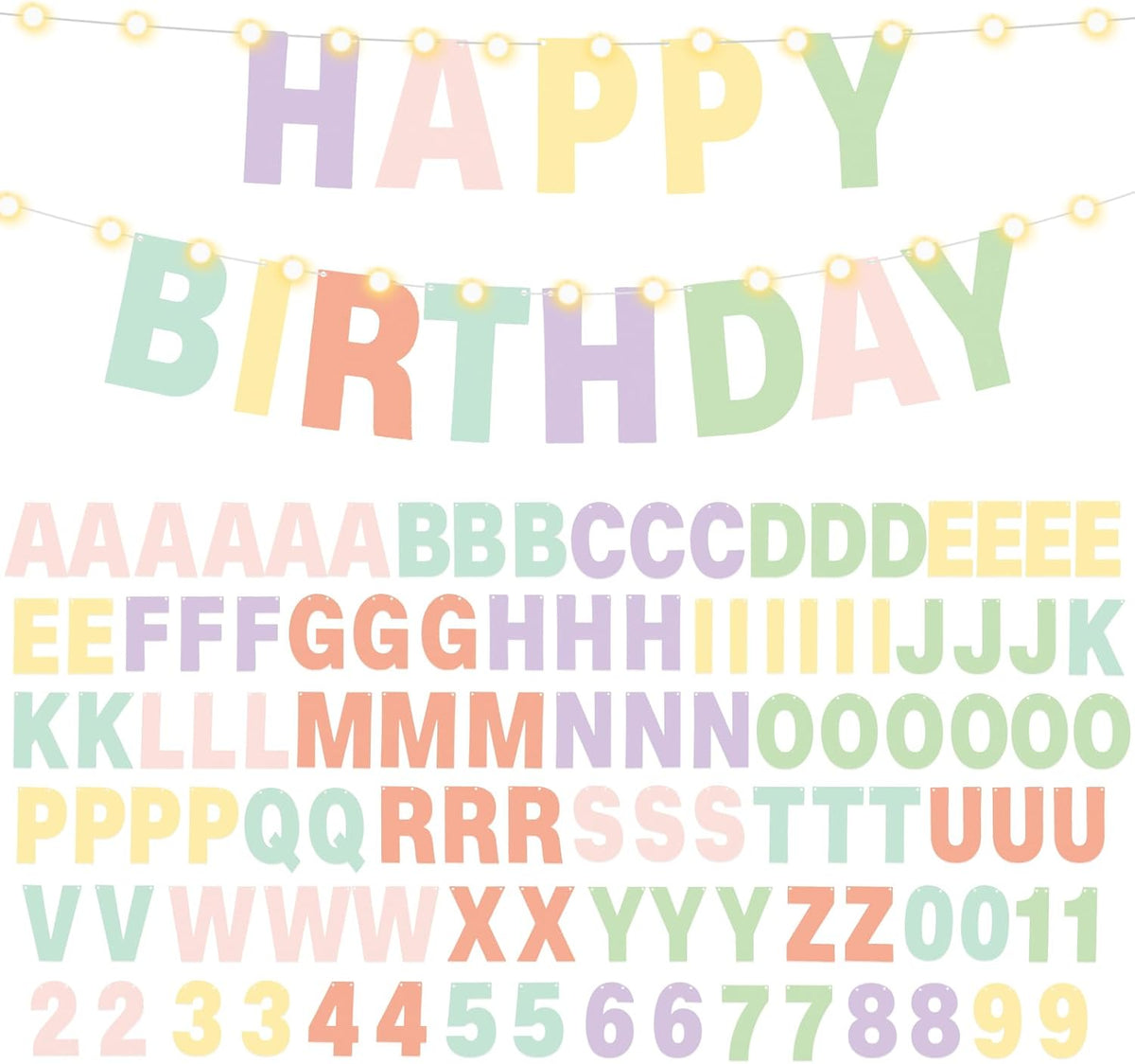 TaoBary 112 Pcs DIY Letter Custom Banner Glitter Customizable Banner Kit Including 107 Letters and