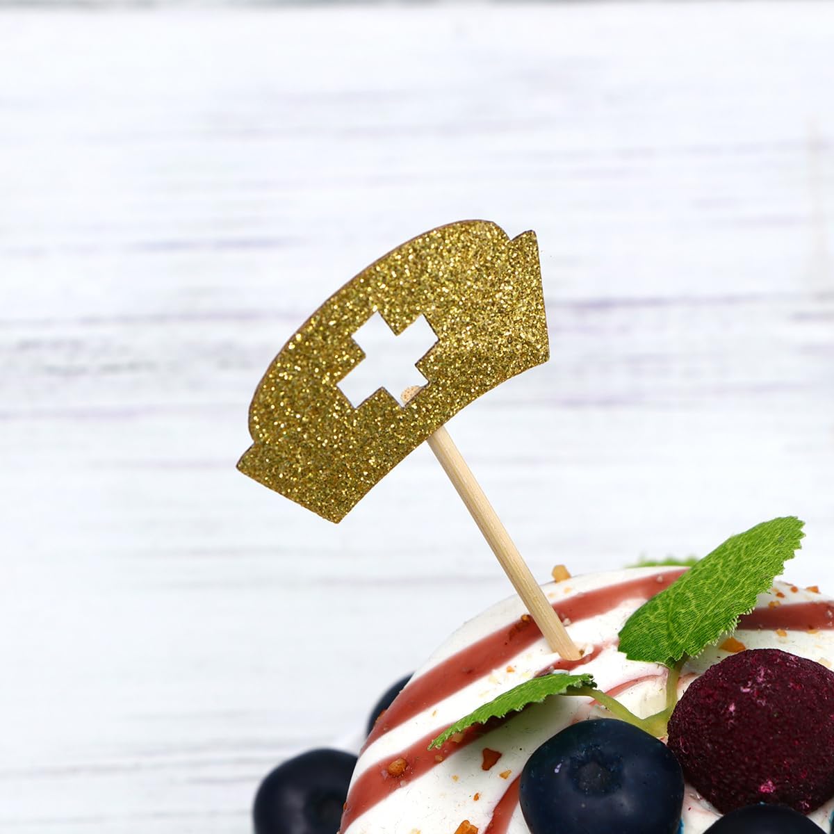 Cupcakes Cupcake Topper 24pcs Cupcake Toppers for Rn Themed Graduation Party Supplies Golden