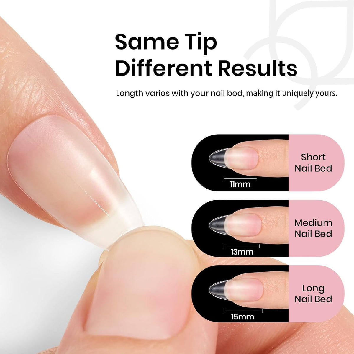 Beetles Medium Almond Nail Tips: 288PCS Medium Almond Matte Clear False Acrylic Press on Nails Tips