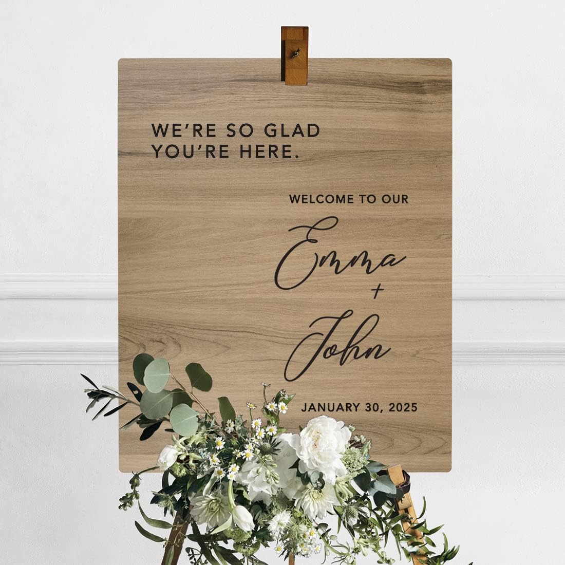 Andaz Press Large Wooden Welcome Sign for Wedding Rustic Welcome Sign 16" x 20" Custom Names So