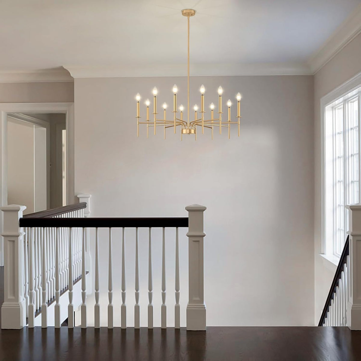12 Light Gold Chandelier Light Fixture, Modern Farmhouse Chandeliers for Dining Room Light Fixture