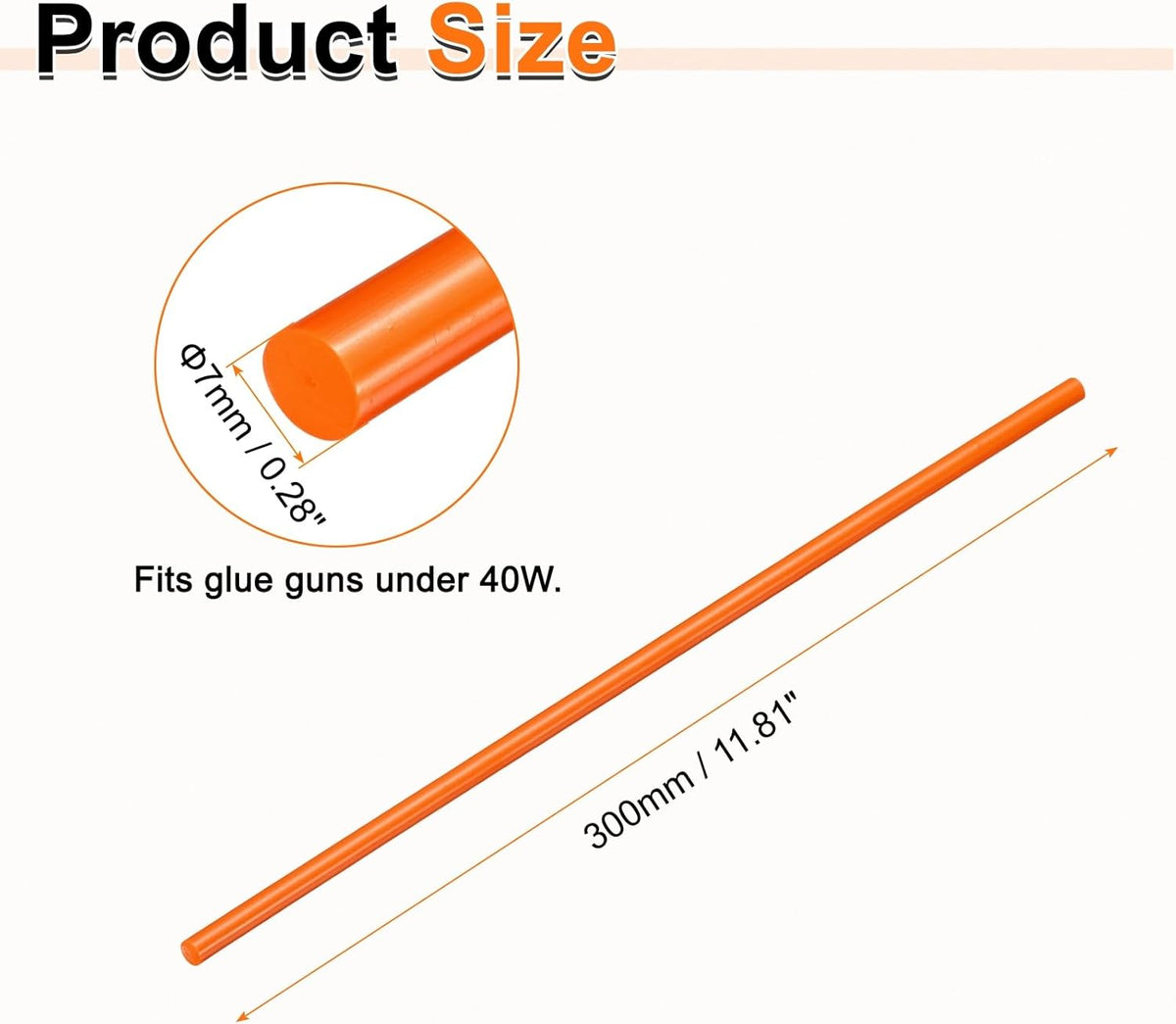 HARFINGTON 10pcs Hot Glue Sticks 0.28" Dia x 11.81" Long EVA Mini Hot Melt Adhesive Glue Stick for