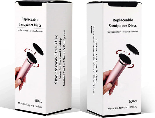 120pcs Foot File Sandpaper Discs Refill for Electric Callus Remover Dead Skin Removal (60pcs Rough