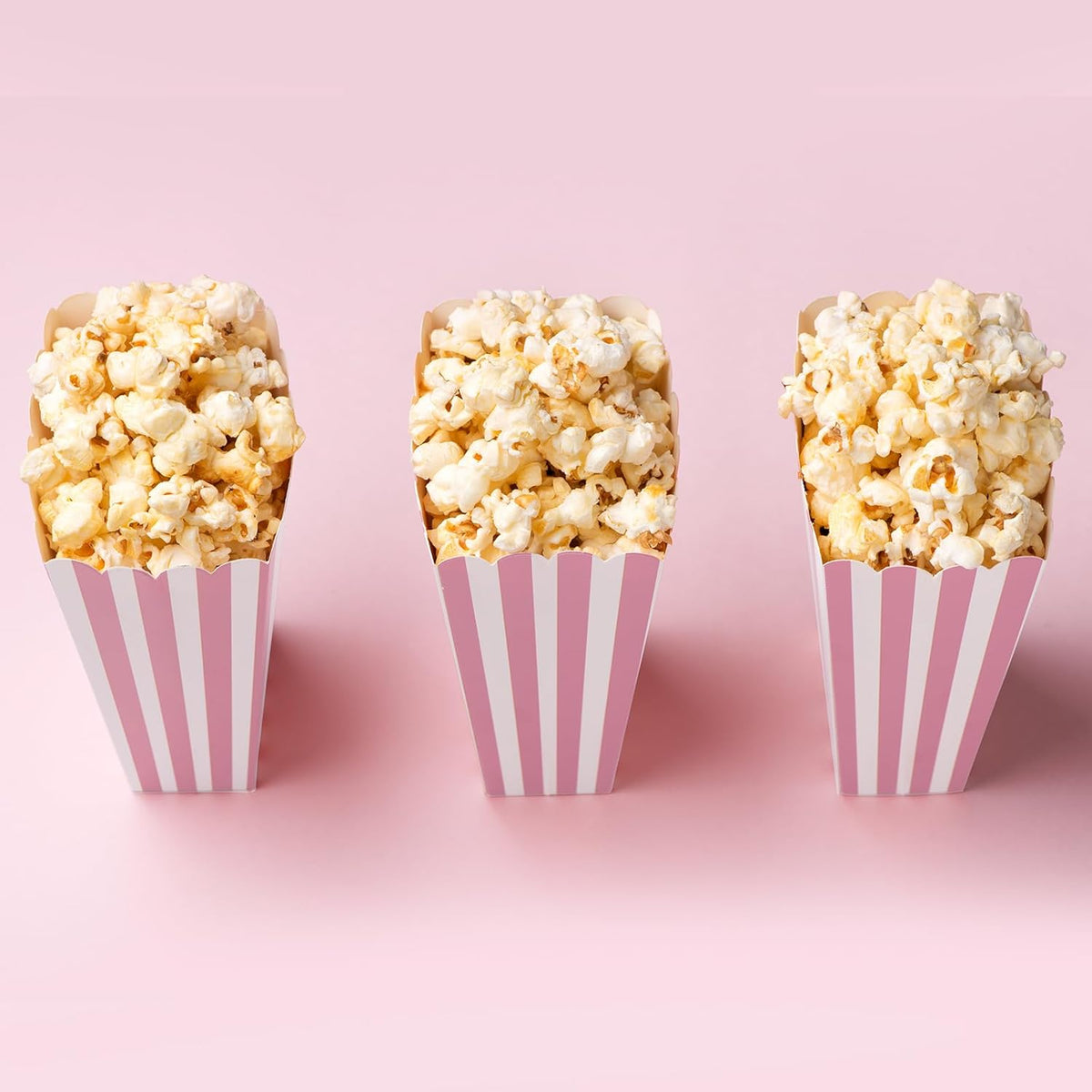 50 Pcs Pink Popcorn Boxes Mini Paper Popcorn Box Cardboard Container for Party Disposable Snack