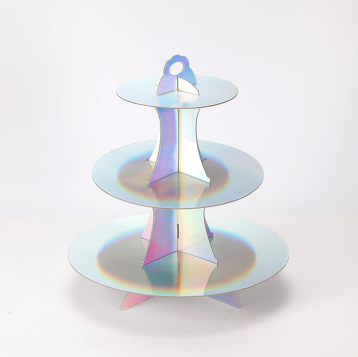 3-Tier Cupcake Stand, Round Rainbow Cake Stand Holder, Tiered DIY Cupcake Stand Tower for Dessert