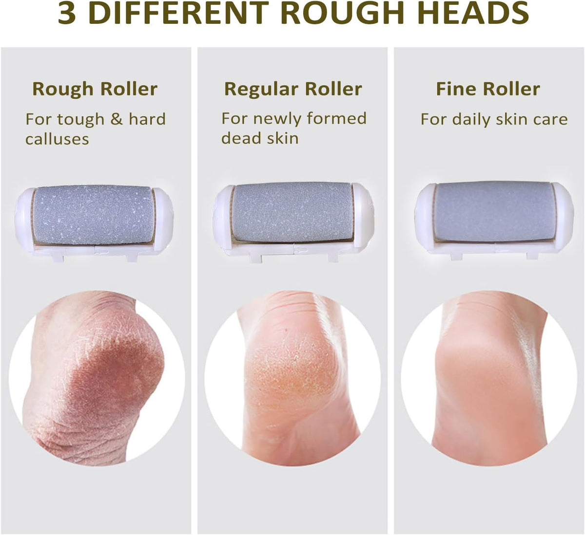 Electric Callus Remover for feet - FSA Eligible - Portable Rechargeable Electric Foot Files with 3