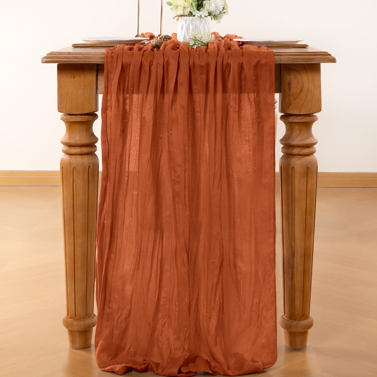 Terracotta Table Runner Cheesecloth Table Runner 10FT Farmhouse Table Runners 120 Inches Fall Table