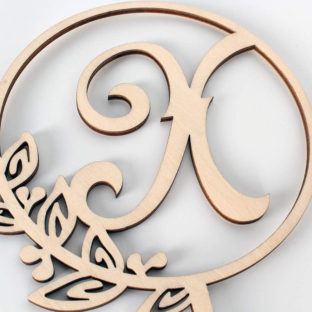 LINGTEER Personalized Inital Letter X Wood Cake Topper Perfect for Birthday Rustic Wedding