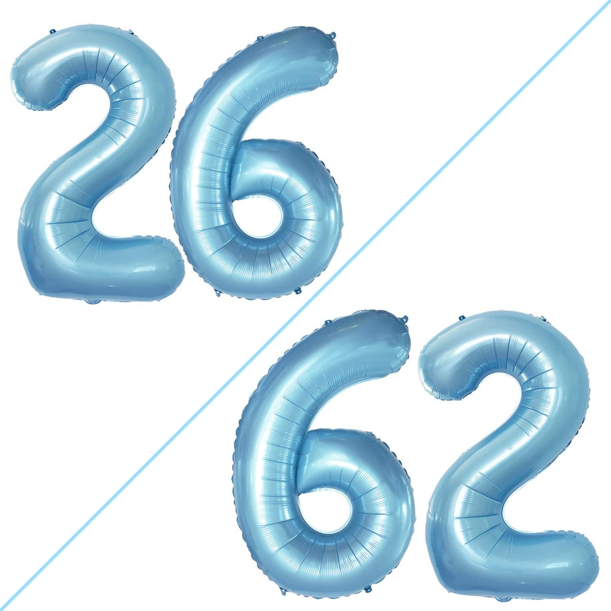 GOER Number 26 Balloons for 26th Birthday Party Decorations,42 Inch Jumbo Foil Helium 62 Balloons