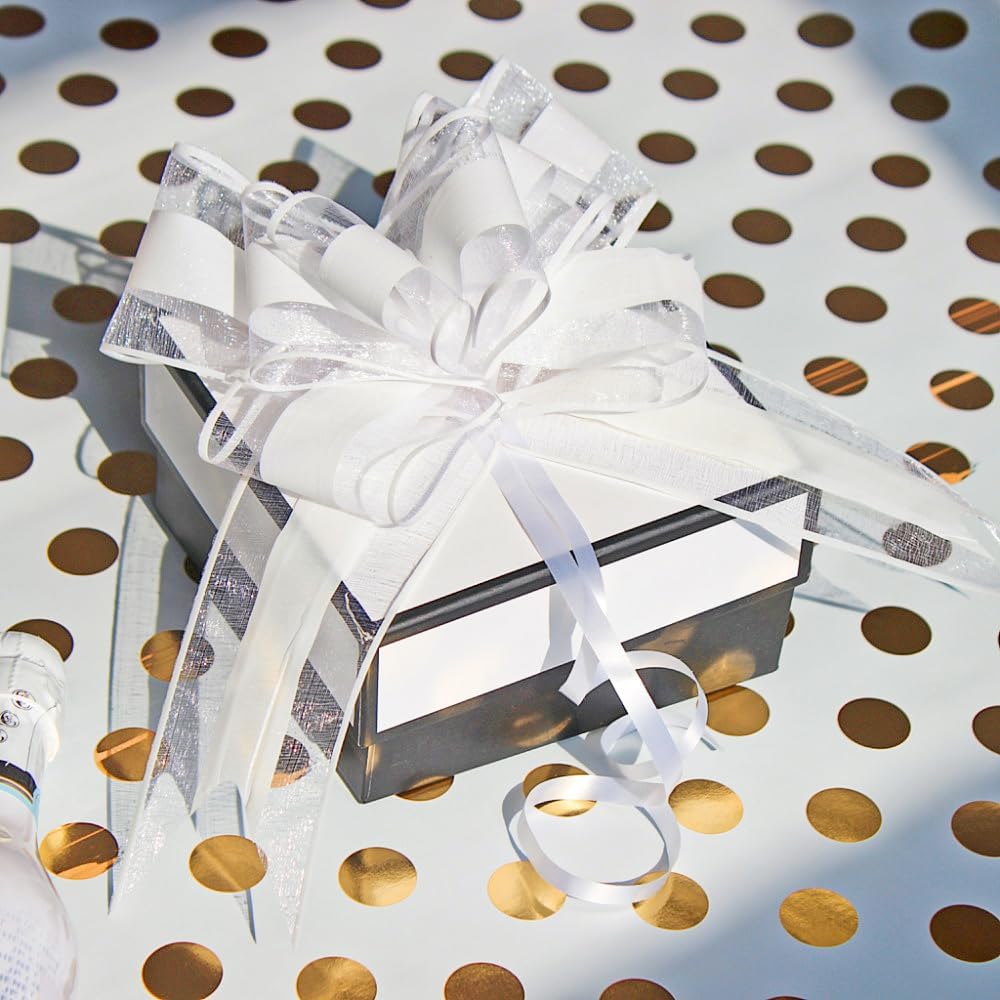 Large White Gift Bow, 10 PCS White Pull Bows for Gift Wrapping, Wedding, Christmas, Valentine's