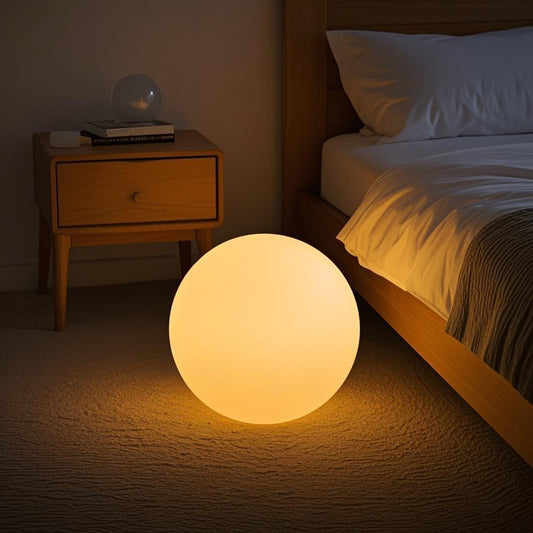 12-Inch LED Ball Light, Changing Glowing Orb Light with Remote, Soft Dimmable Globe Floor Lamp