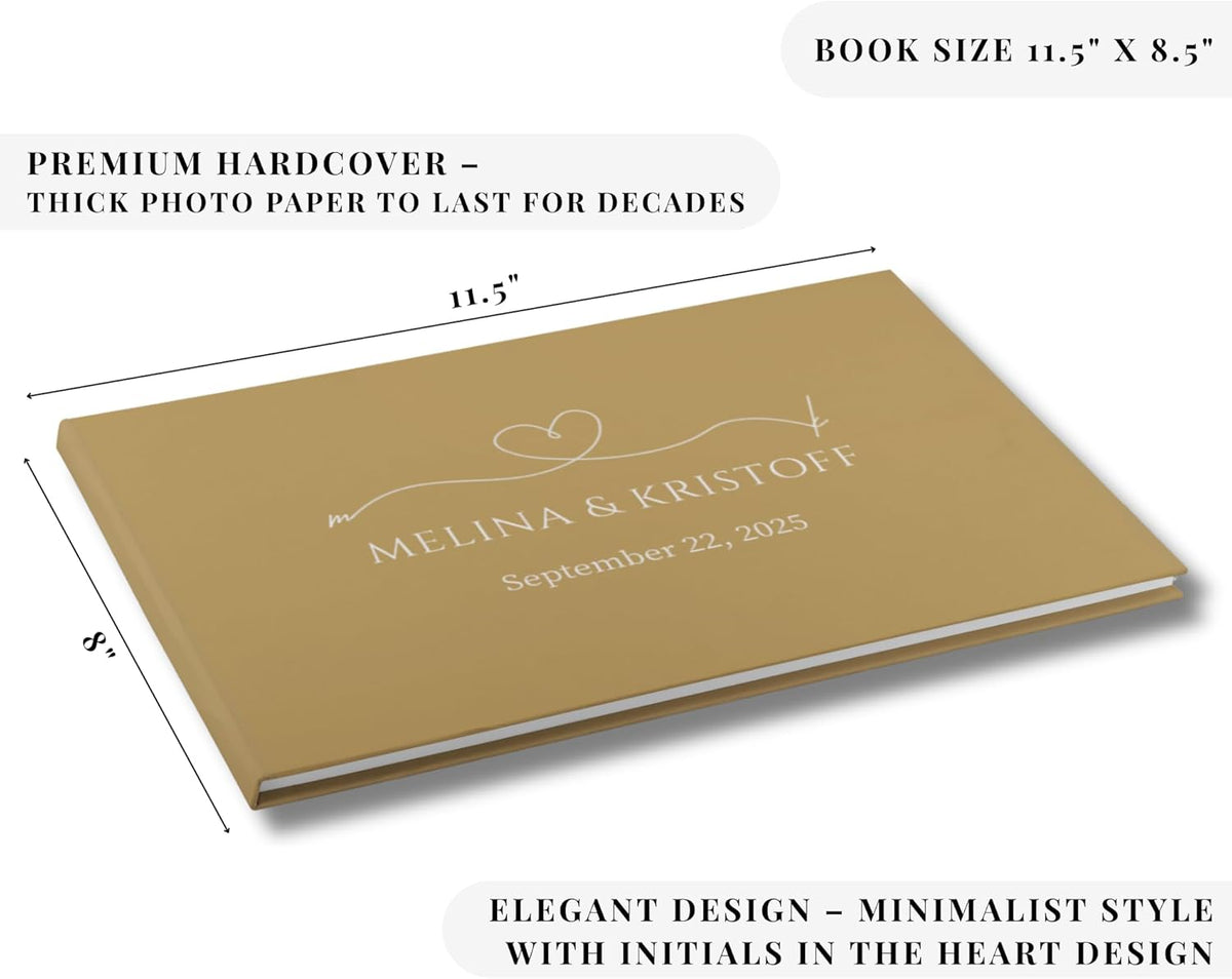 Wedding Guest Book – Personalized Polaroid Guest Book for Wedding Reception, Custom Sign In Photo