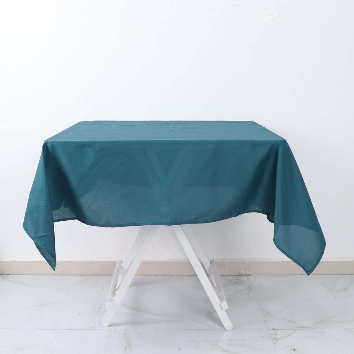 Efavormart 54x54 Peacock Teal Wholesale Linens Seamless Polyester Square Linen Tablecloth for
