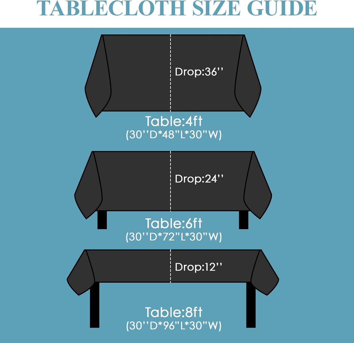 VidaFete Tablecloth 60 * 120inch Rectangle Table Cloth Polyester, Stain Wrinkle Resistant Polyester