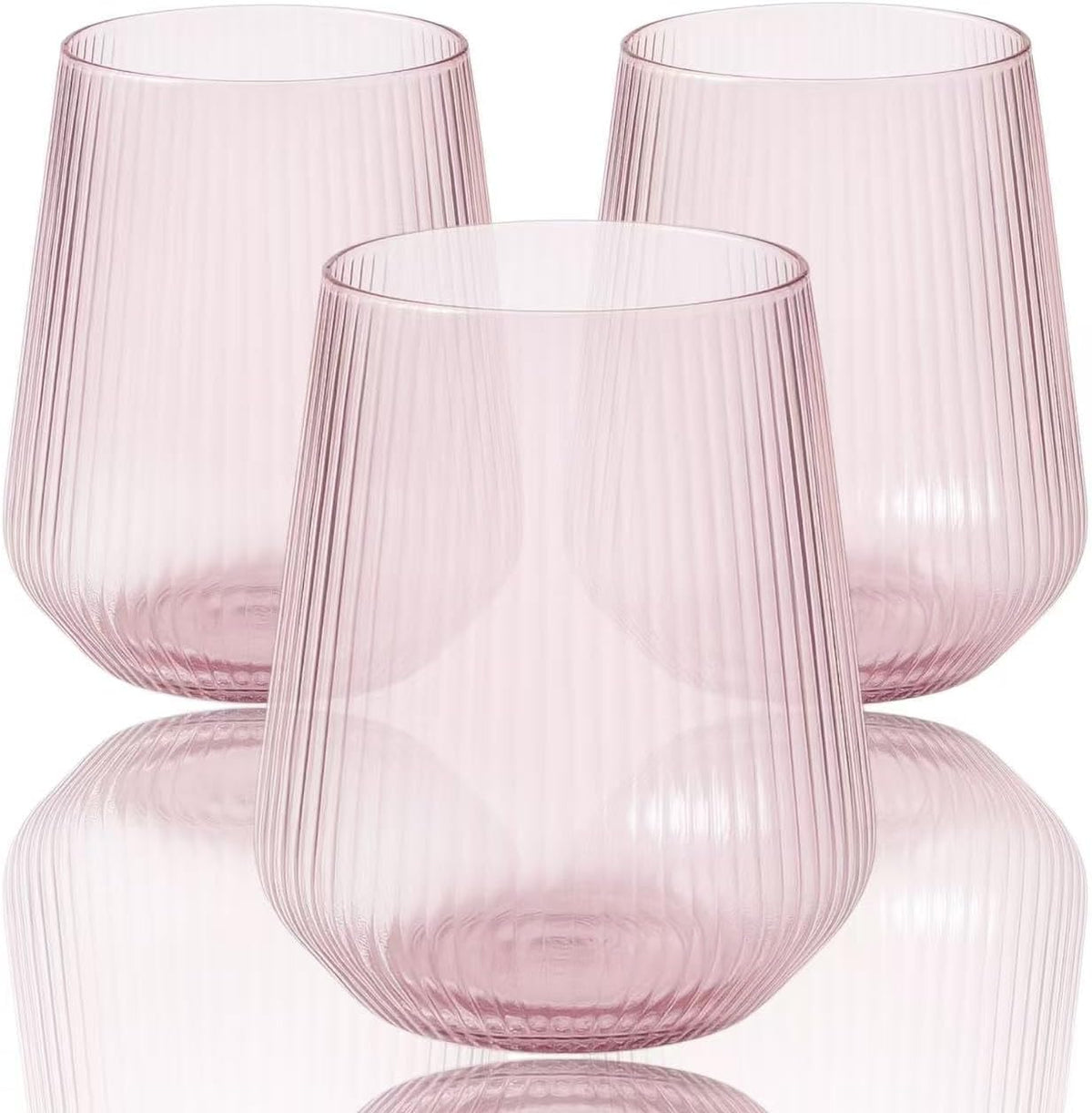 40 count Origami Ripple Unbreakable Stemless Plastic Wine Champagne Whiskey Glasses Elegant Durable