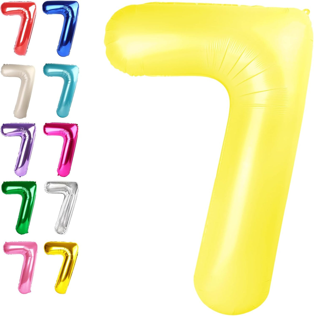 Number Balloon 7 Yellow Macaron