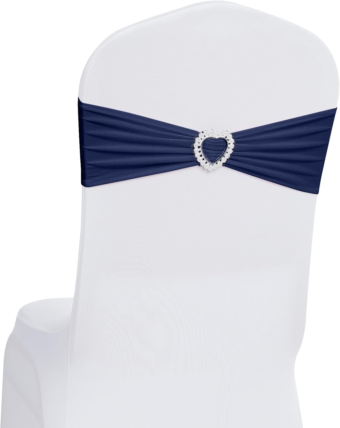 Howhic Pack of 120 Spandex Chair Sashes Bows Stretch Chair Cover Band with Buckle Slider Universal