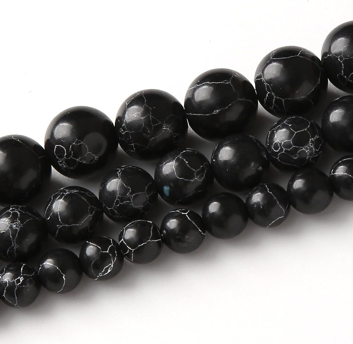 Black Turquoise Stone Beads Gemstone Round Crystal Energy Jade Beads Stone Beads for Jewelry Making