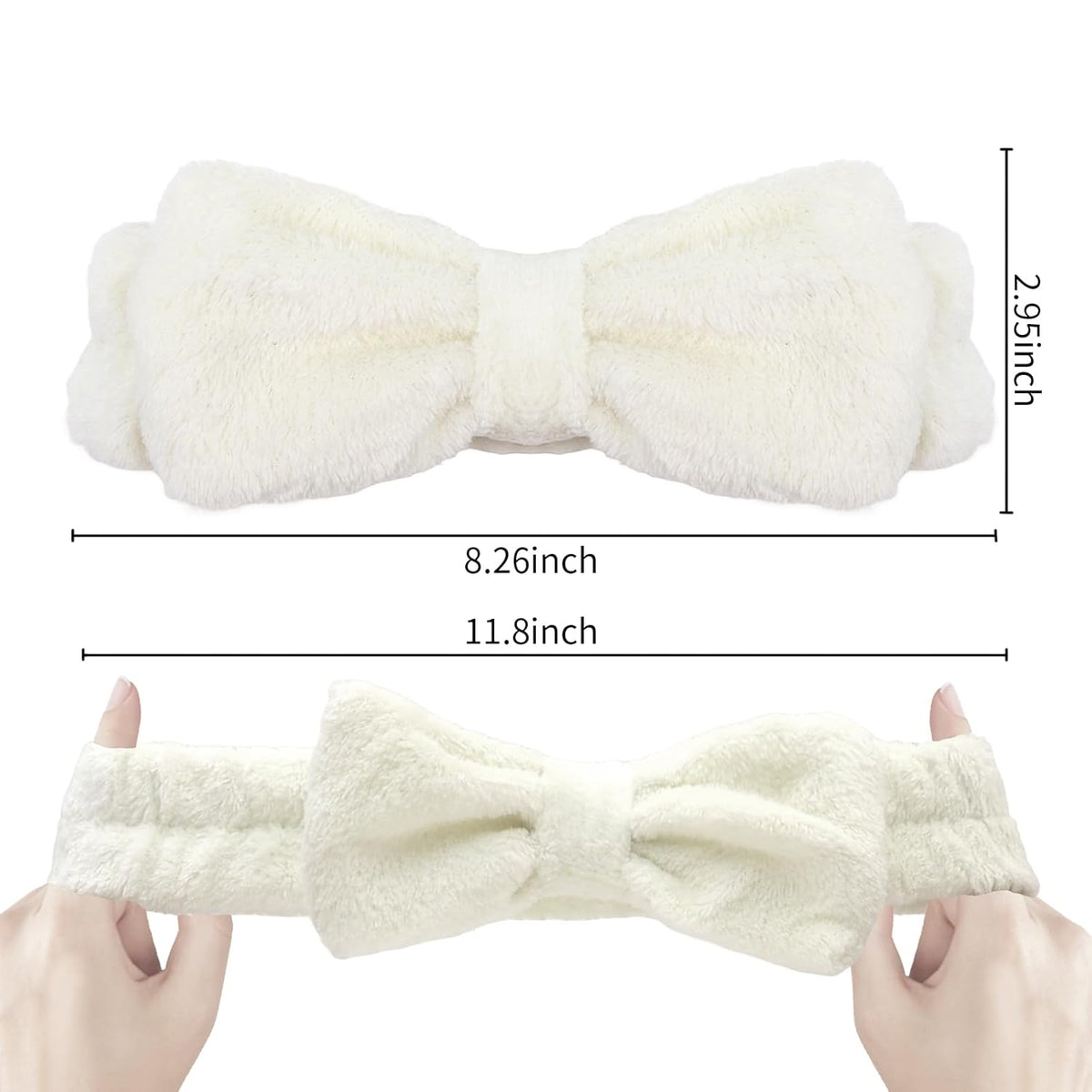 Semato 8 Pcs Creamy White Spa Headband Bachelorette Party Favor Set Skincare Headbands for Women