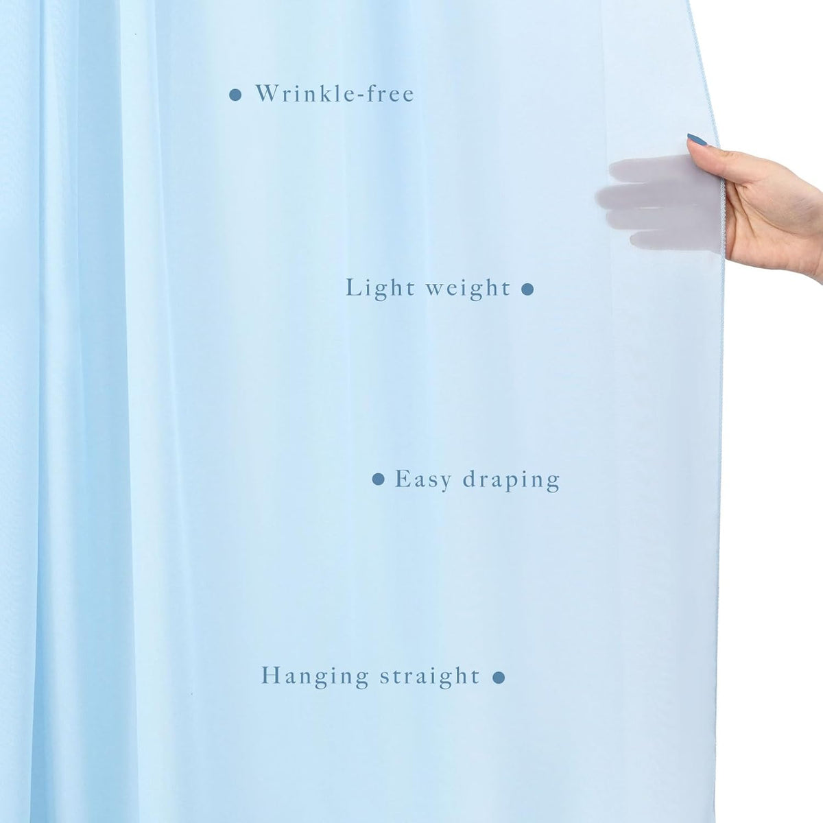 Wedding Arch Drapes Fabric 2 Panels 20Ft Length x 28" Width Baby Blue Arch Draping Chiffon Fabric
