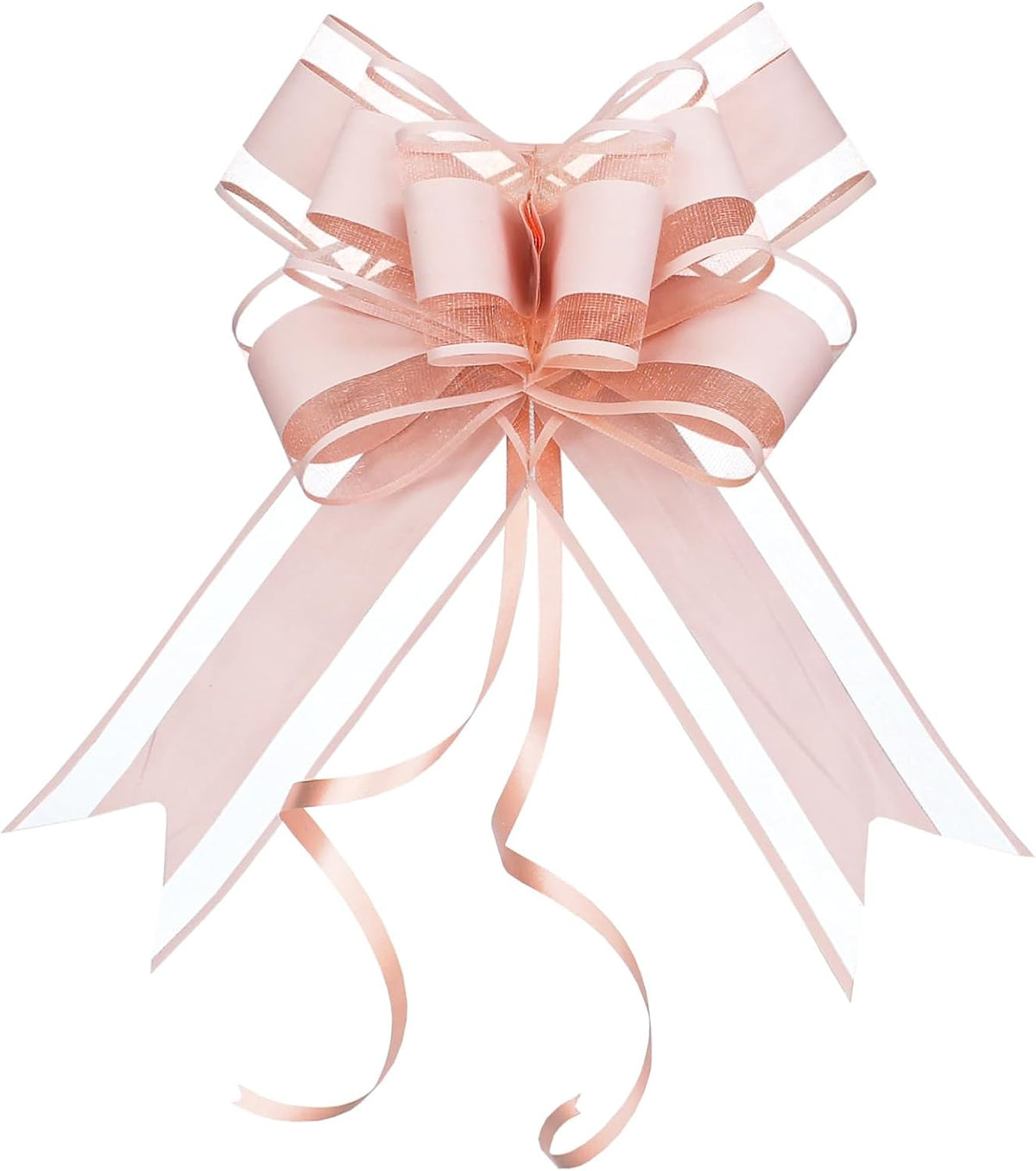 WEWILUCK Pull Bows for Presents - Large Light Pink Gift Bows for Gift Baskets, Flower Paper