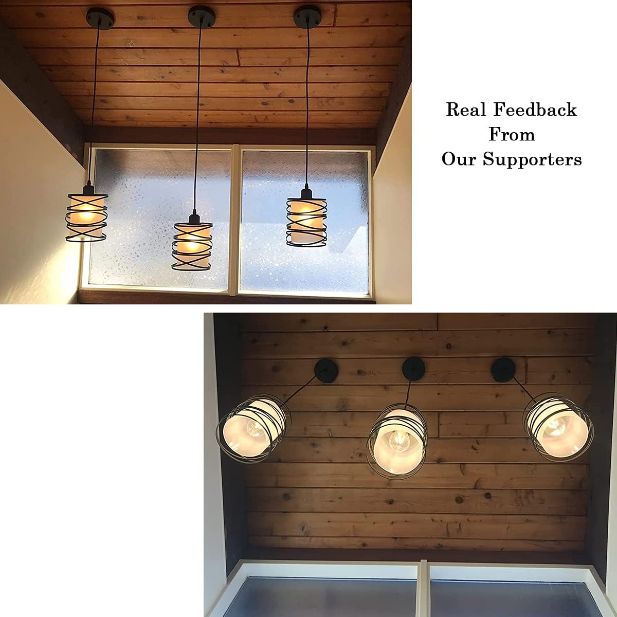 3-Pack Modern Mini Pendant Light Fixture Kitchen Island Pendant Lighting 6.3''Matte Black Spiral