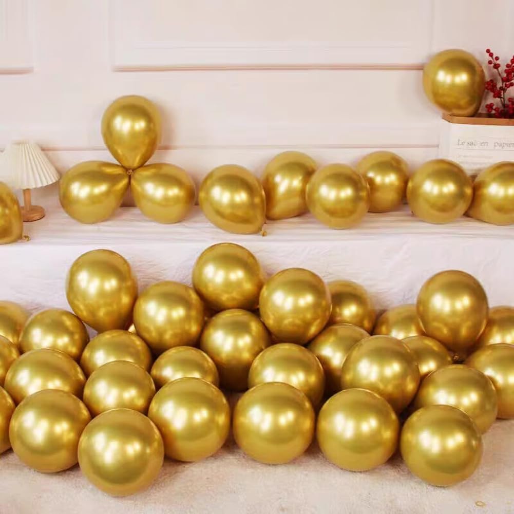400 Pack Gold Balloons 5 Inch Metallic Chrome Gold Latex Small Balloon for Birthday Wedding Bridal