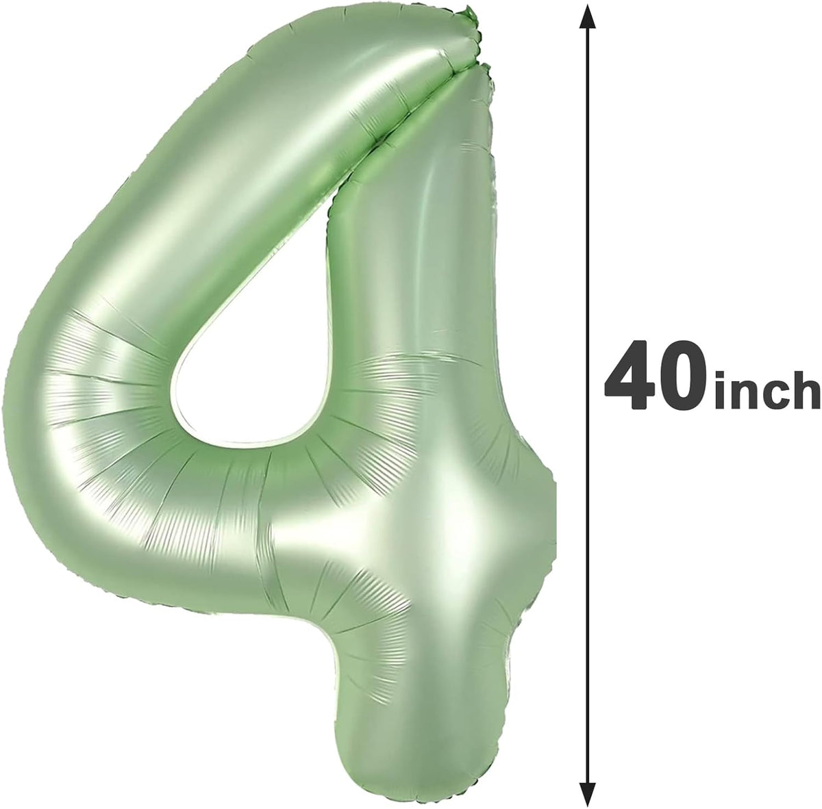 40 Inch Sage Green Large Number 4 Birthday Balloon, Giant Number Four 14 24 34 40 44 Balloons