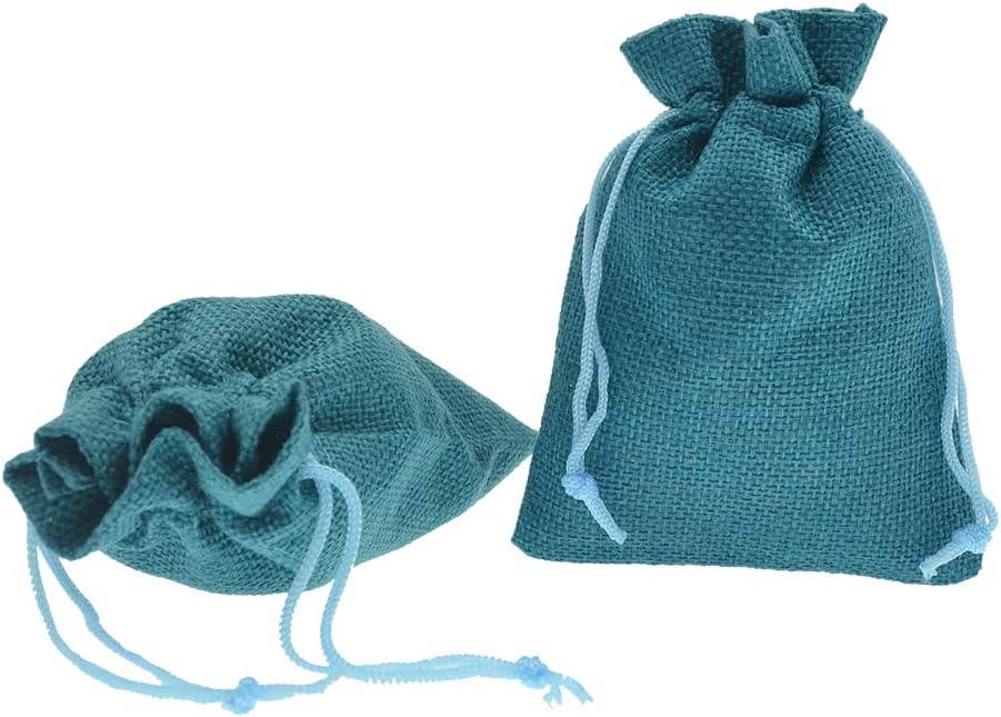 20Pcs Burlap Bags with Drawstring, 3.9 x 5.5 Inch Burlap Wedding Party Favor Bags Jute Jewelry