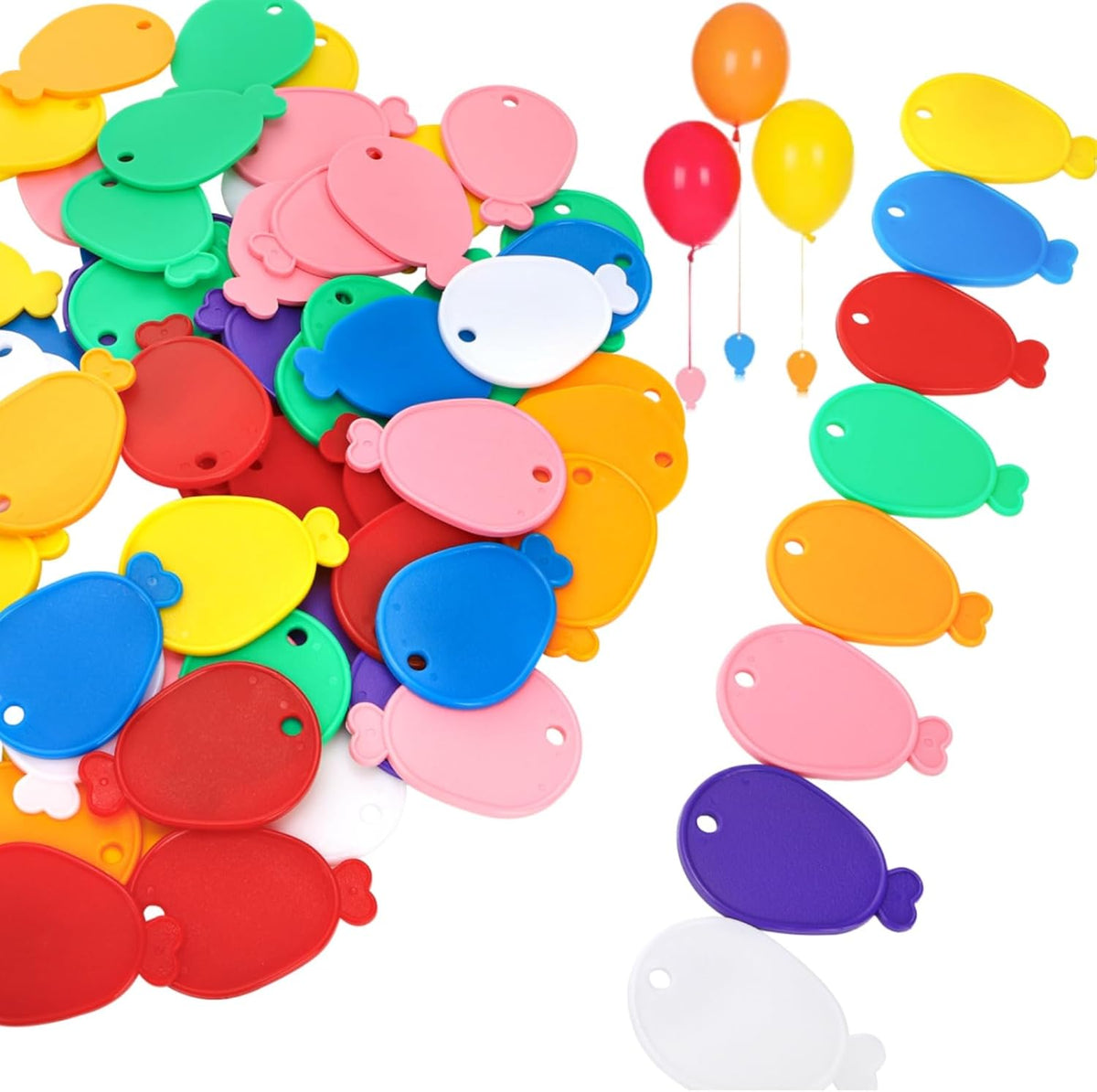 80 Pcs Plastic Balloon Weights, Reusable Colorful Balloons Pendants, Wedding Birthday Party