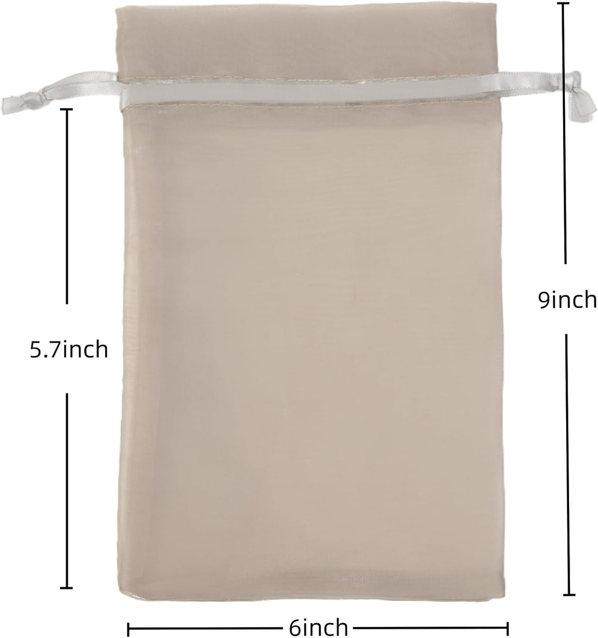 20 Pcs Champagne Small Organza Bags 6X9 inch for Wedding Favors with Drawstring, Mini Mesh Gift