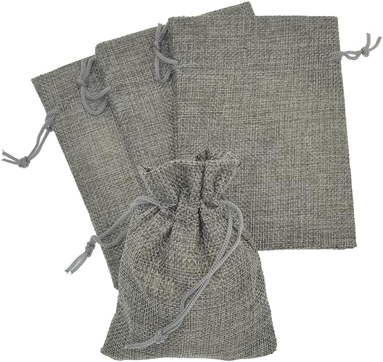 20pcs Burlap Bags with Drawstring, 2.7x3.5 Inch Jute Jewelry Gift Bags Bulk for Christmas Wedding