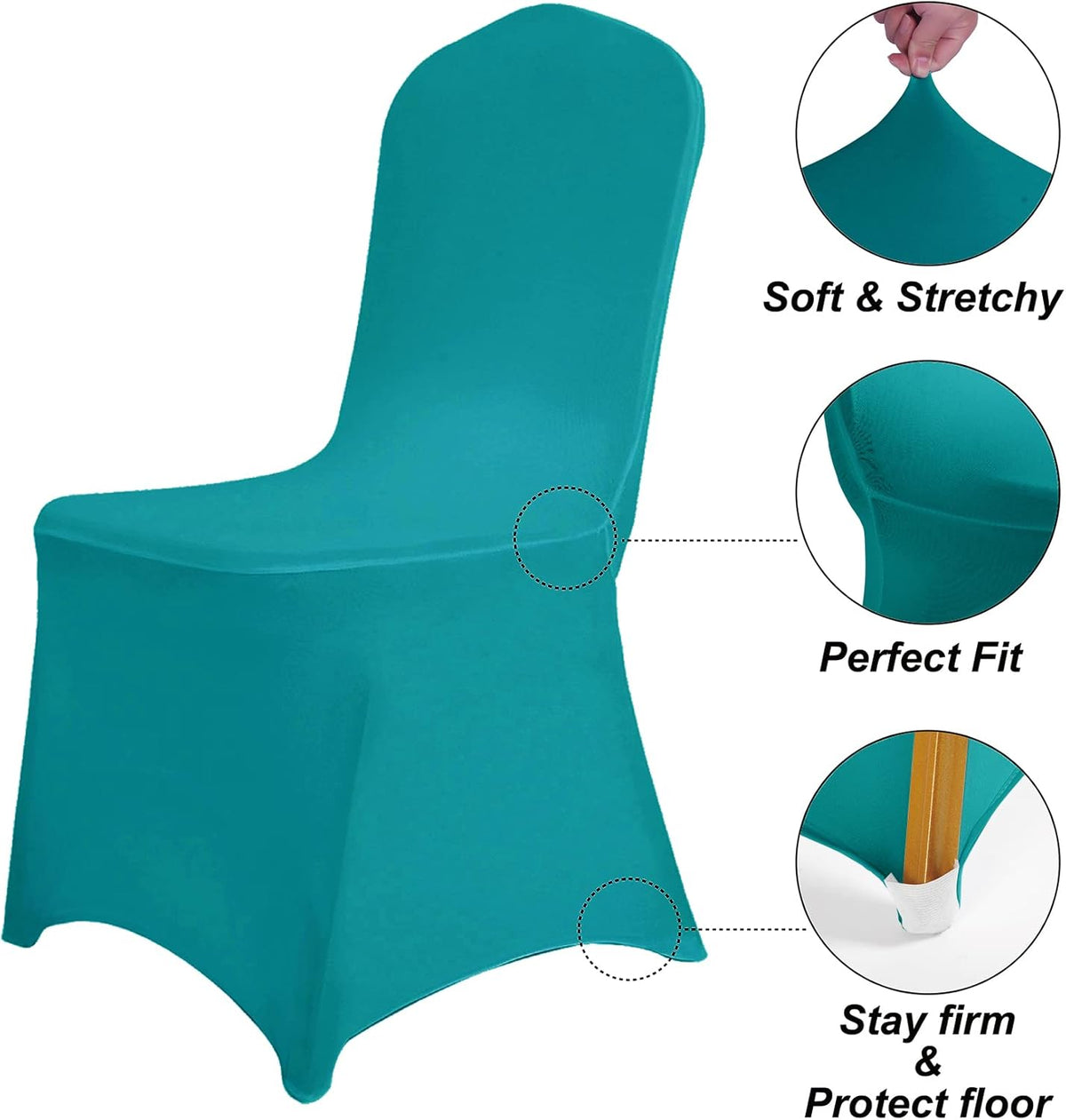 SUPERO Waterproof Spandex Chair Cover 25PCS, Stretch Dining Chair Covers, Polyester Outdoor Chair