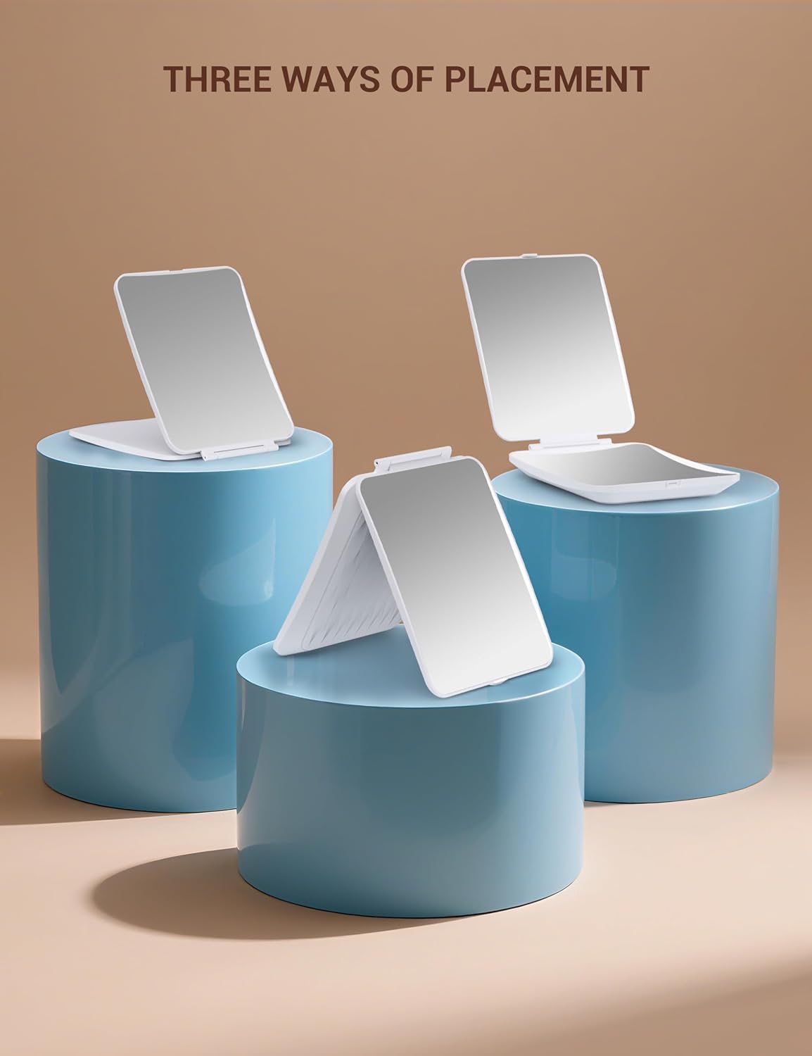 Travel Makeup Mirror with 1X/10X Magnifying, Portable Folding Make Up Tabletop Mirror for Office