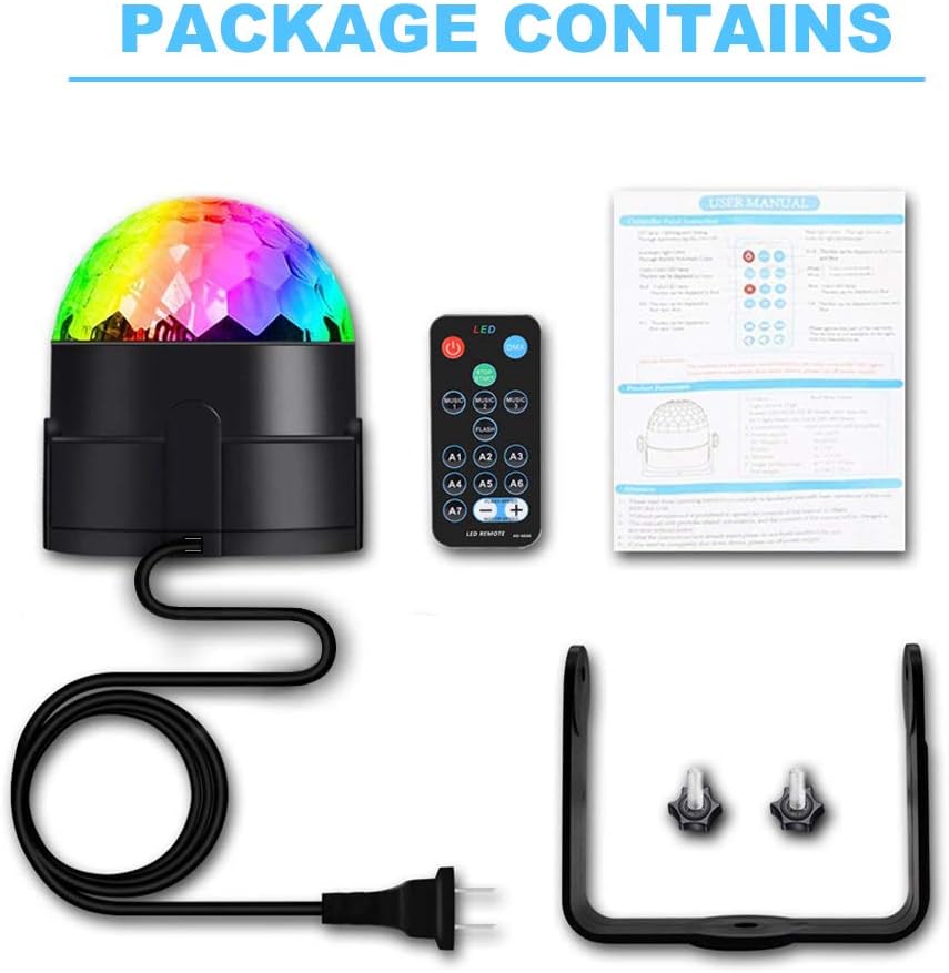 Party Disco Ball Dj Dance Lights Disco Strobe Rave Sound Activated Projector Effect Stage Light