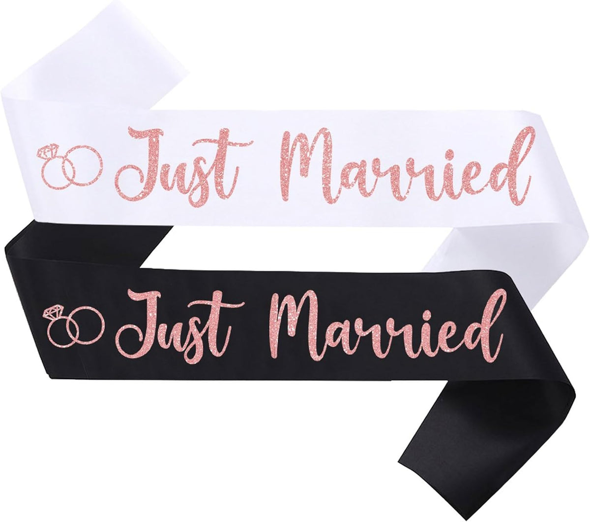 2 Pcs Bride to Be Sash and Groom to Be Sash Just Married Bachelorette Party Sashes for Wedding