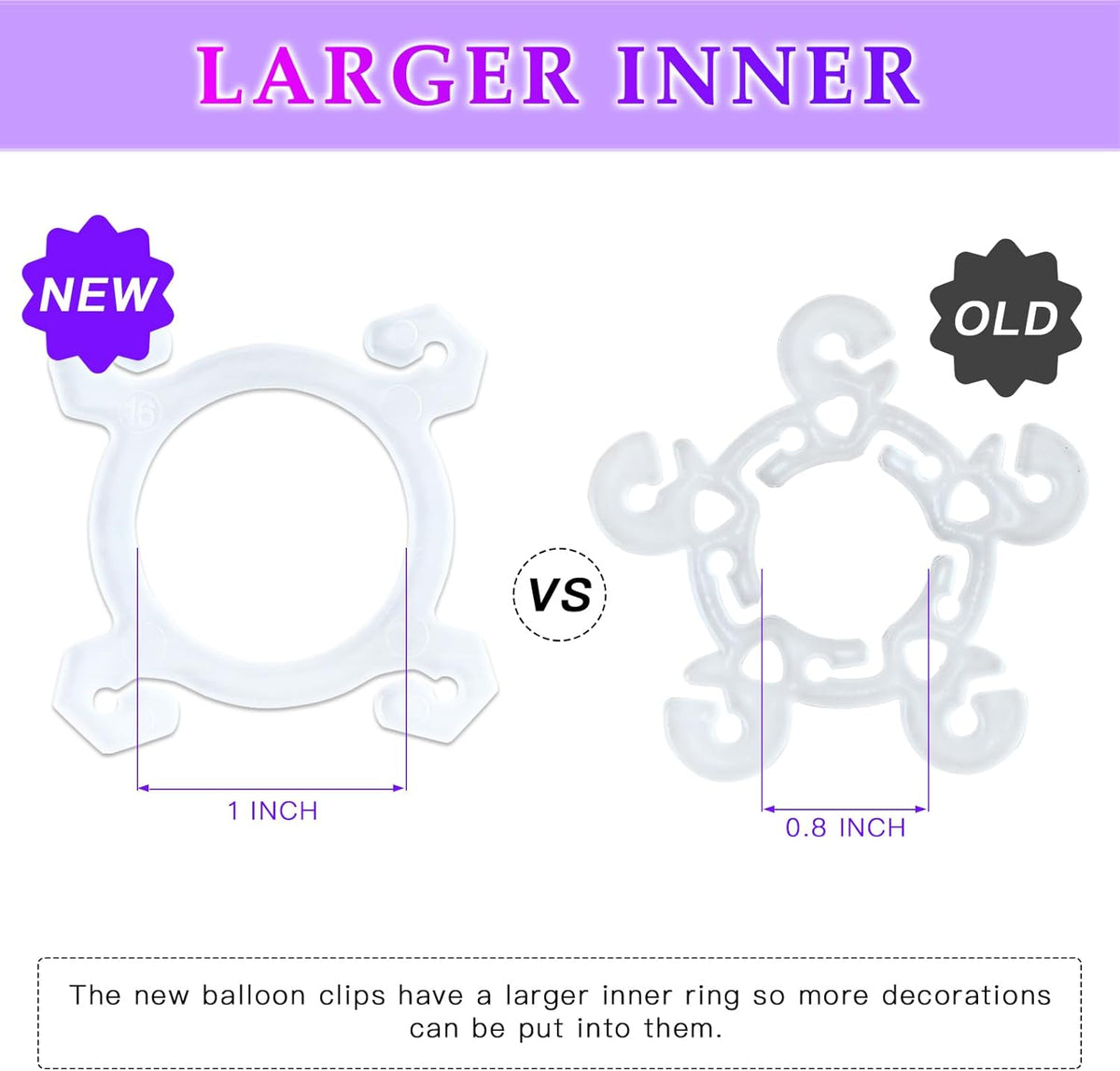 YALLOVE Balloon Clips, 150 Pack Balloon Quads for Balloon Stand, Balloon Holder for Birthday Baby
