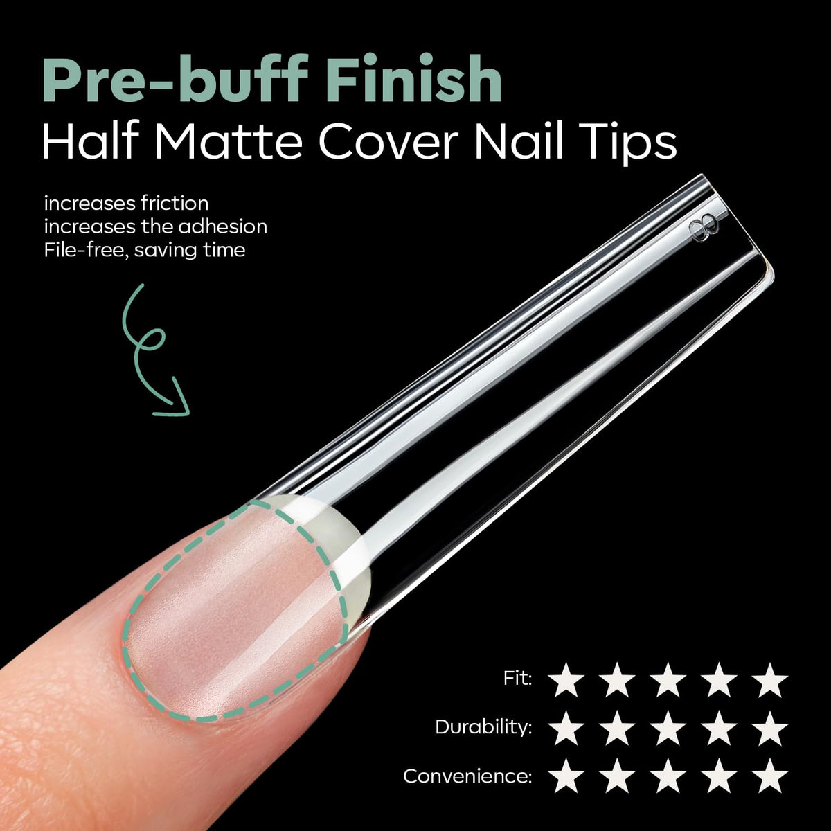 modelones Long Square Nail Tips, 3XXXL Straight Pre-shaped Soft Gel Tips Fake Nails False Acrylic